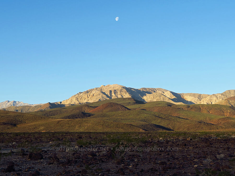 moon over the Argus Range [Nadeau Road, Death Valley National Park, Inyo County, California]