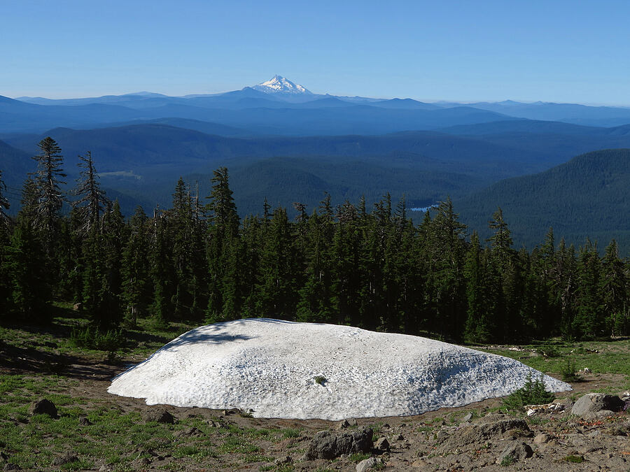 Mount Jefferson & lingering snow [Pacific Crest Trail, Mt. Hood National Forest, Clackamas County, Oregon]