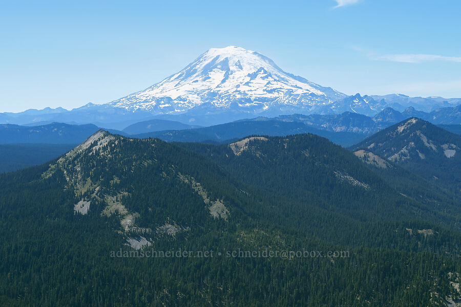 Mount Rainier, Arnesons Peak, & Pear Butte [Shellrock Peak, William O. Douglas Wilderness, Yakima County, Washington]