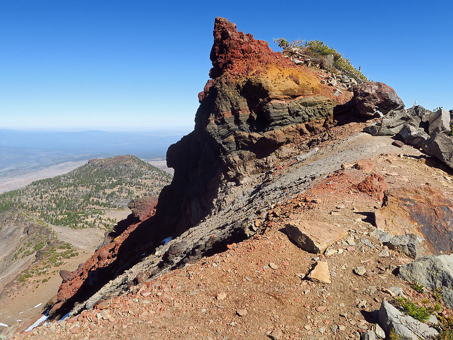 colorful volcanic rock [east of Broken Top, Three Sisters Wilderness, Oregon]