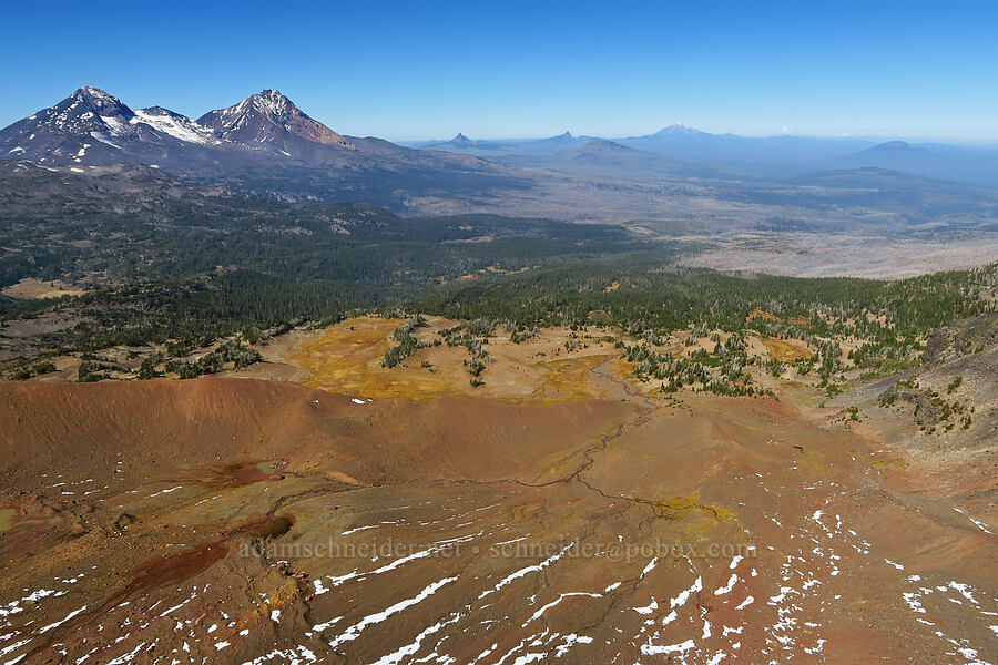 volcanoes to the north [east of Broken Top, Three Sisters Wilderness, Deschutes County, Oregon]