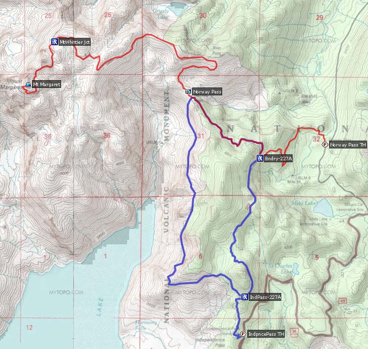 Spirit Lake area: Mt. Margaret or Independence Pass loop? - Oregon Hikers