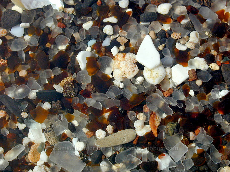 rocks and glass underwater [Glass Beach, Port Allen, Kaua'i, Hawaii]