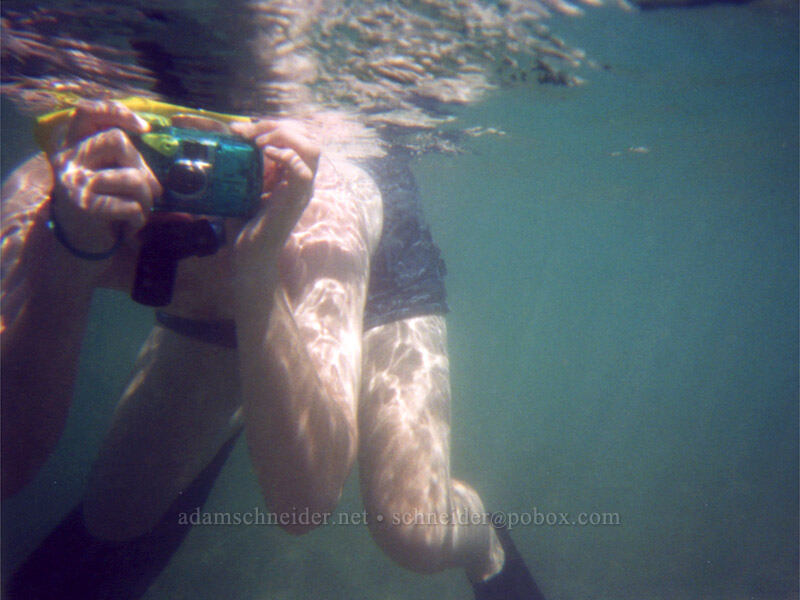 Adam with his disposable camera [Po'ipu Beach Park, Po'ipu, Kaua'i, Hawaii]