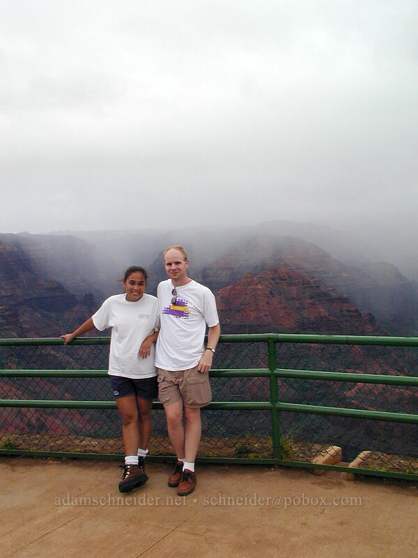 Adam and Ana Liza [Waimea Canyon Lookout, Waimea Canyon State Park, Kaua'i, Hawaii]