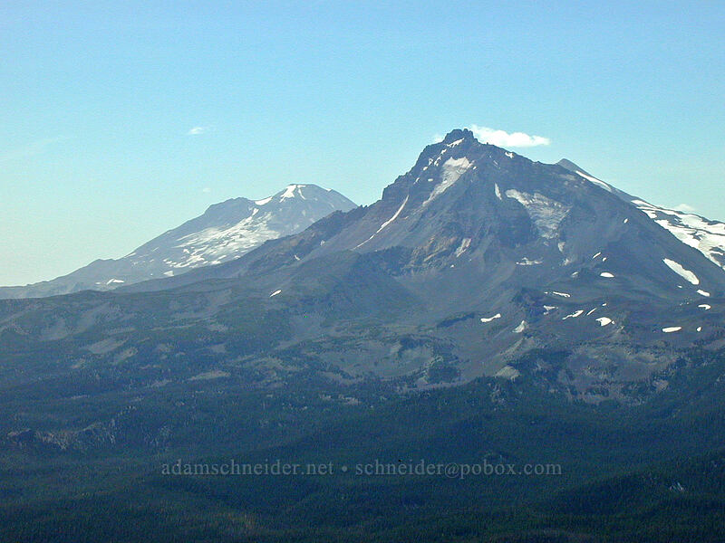 The Three Sisters [Black Crater summit, Three Sisters Wilderness, Deschutes County, Oregon]