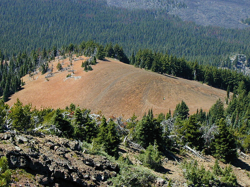 an unusual hill [Black Crater rim, Three Sisters Wilderness, Deschutes County, Oregon]