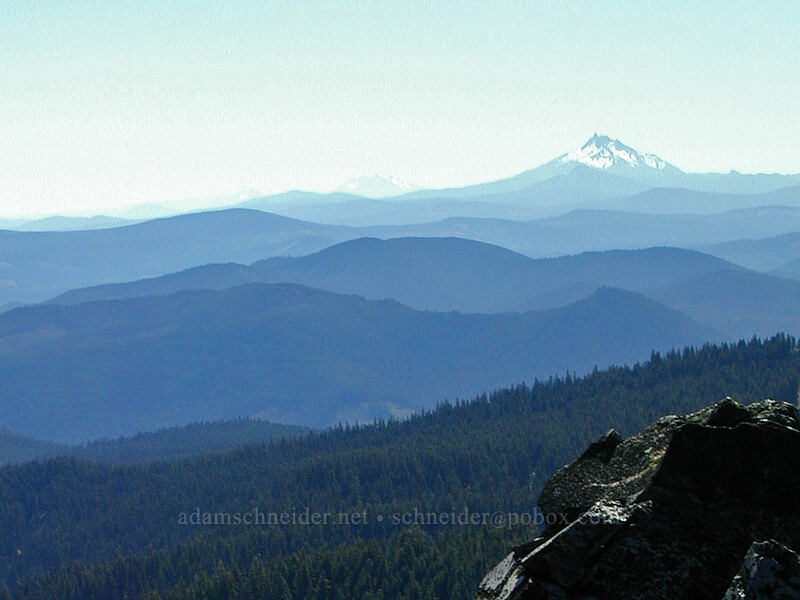 hazy High Cascades [Gnarl Ridge, Mt. Hood Wilderness, Hood River County, Oregon]