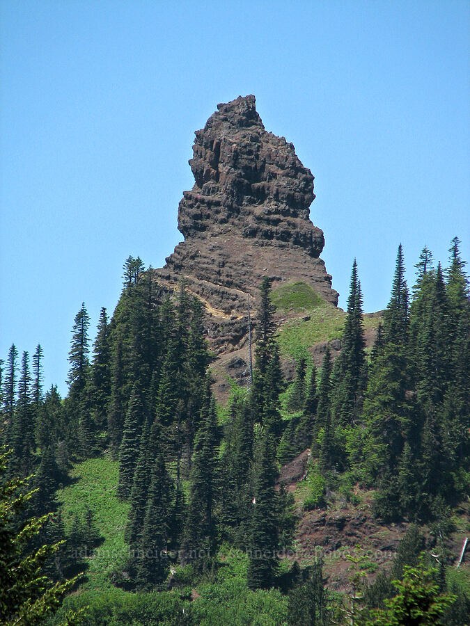 eroded lava plug on Iron Mountain [Cone Peak Trail, Willamette National Forest, Linn County, Oregon]
