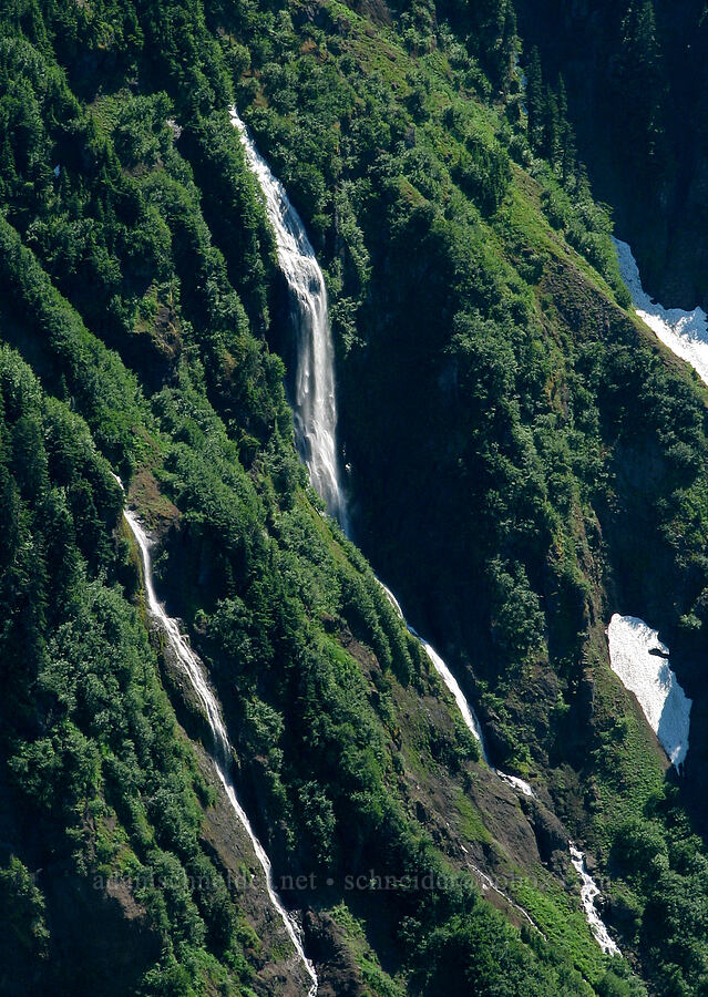 waterfalls on the north side of Yocum Ridge [McNeil Point, Mt. Hood Wilderness, Clackamas County, Oregon]