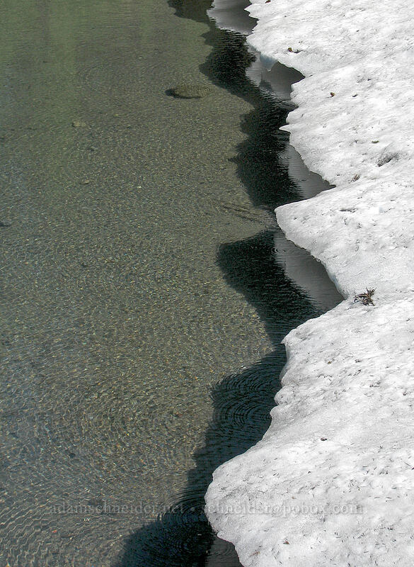 ripples from melting snow [Dollar Lake, Mt. Hood Wilderness, Hood River County, Oregon]