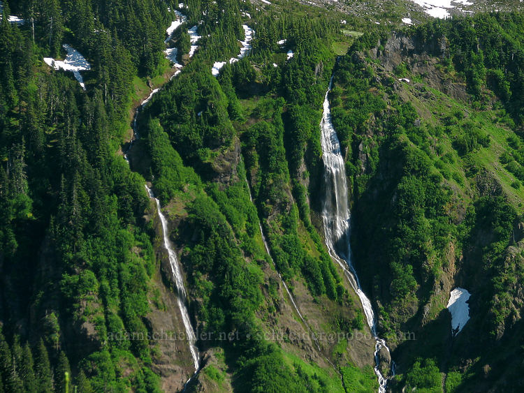waterfalls on the north side of Yocum Ridge [Bald Mountain Ridge, Mt. Hood Wilderness, Hood River County, Oregon]