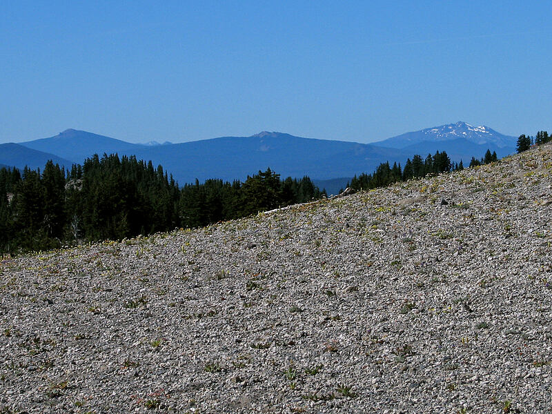 distant peaks [South Sister Trail, Three Sisters Wilderness, Deschutes County, Oregon]