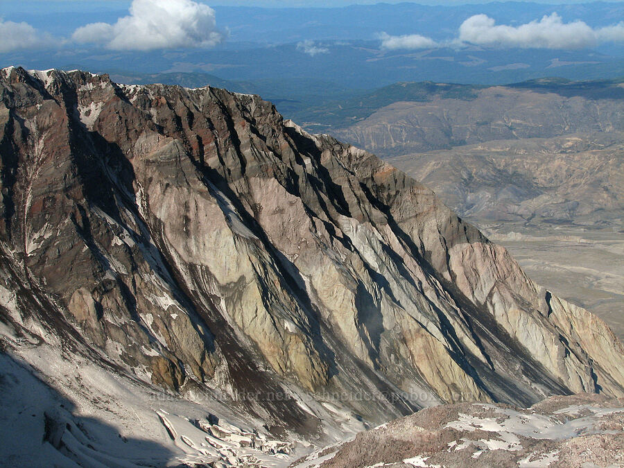 western wall of the crater [Mt. St. Helens crater rim, Mt. St. Helens National Volcanic Monument, Skamania County, Washington]