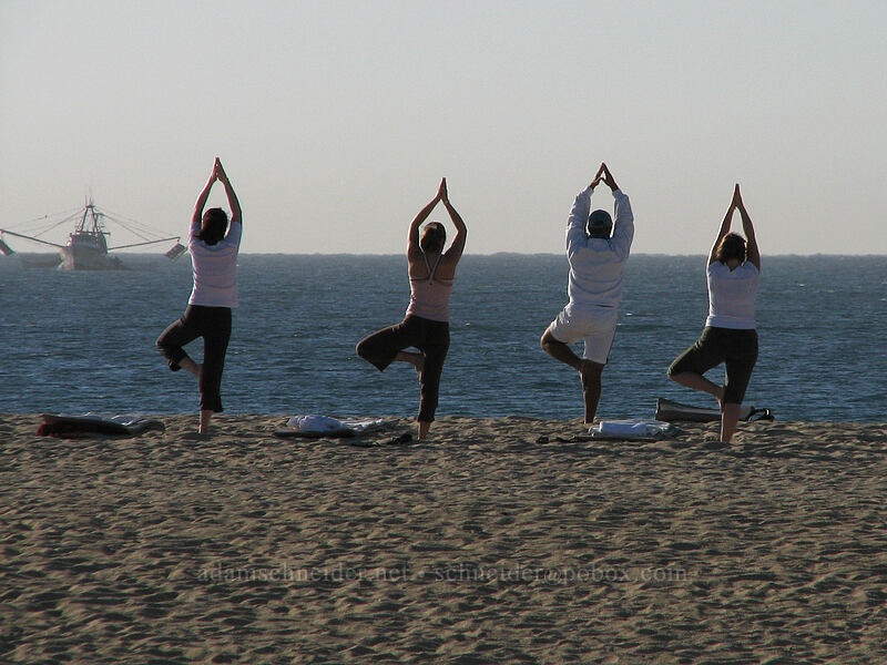 yoga class on the beach [El Presidente Hotel, San Jose del Cabo, Los Cabos, Baja California Sur, Mexico]
