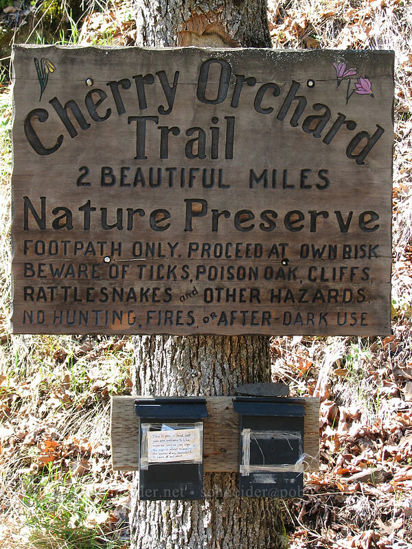 Cherry Orchard Trail sign [Cherry Orchard Trail, Lyle, Klickitat County, Washington]