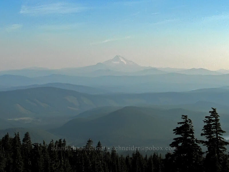 Mount Jefferson in summer haze [Pacific Crest Trail, Mt. Hood Wilderness, Clackamas County, Oregon]