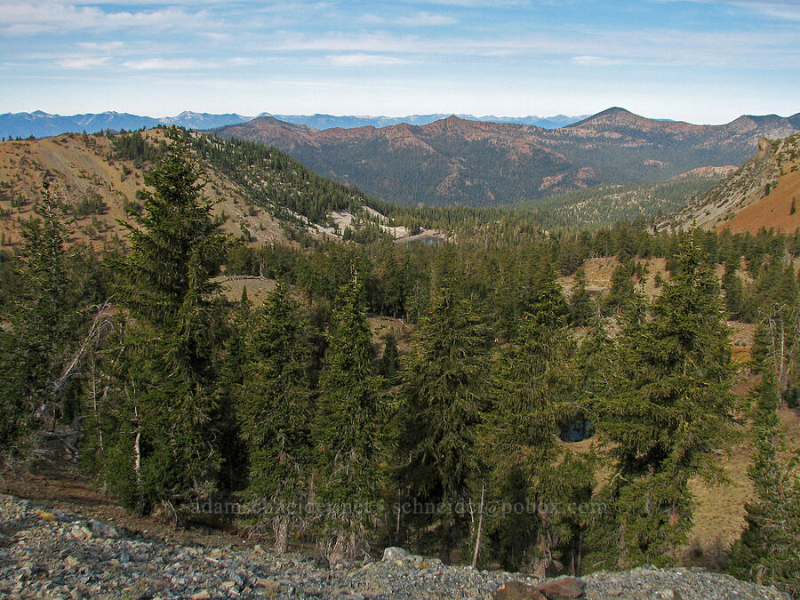 view to the west-northwest [Deadfall Summit, Shasta-Trinity National Forest, Trinity County, California]