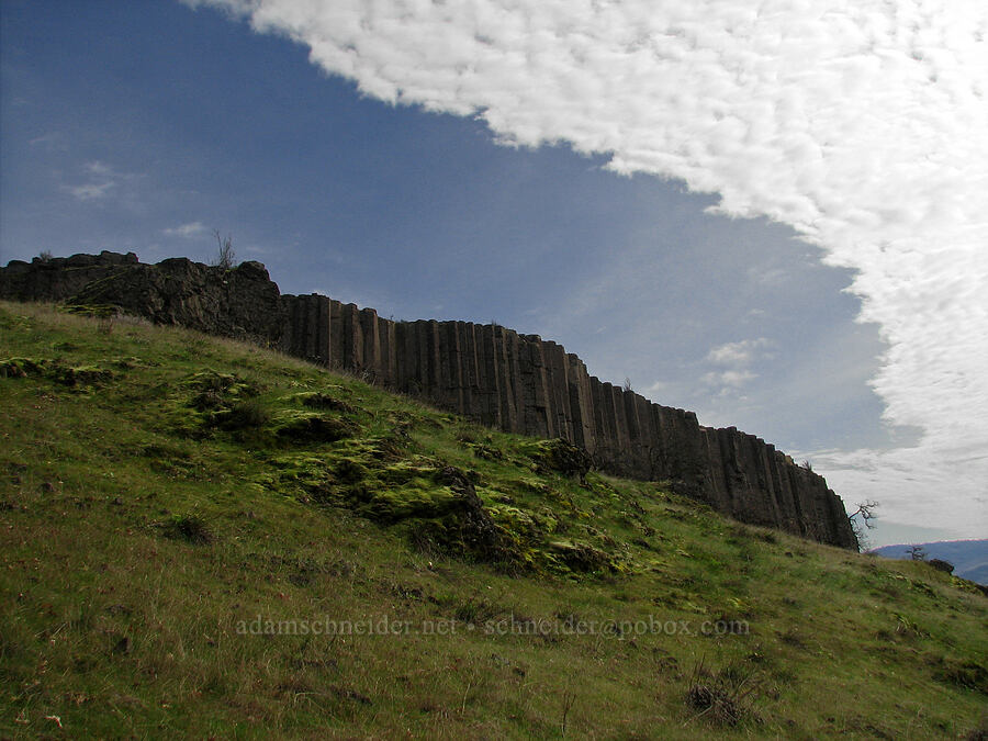 basalt columns & clouds [The Labyrinth, Gifford Pinchot National Forest, Klickitat County, Washington]