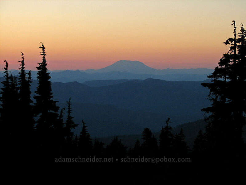 Mt. St. Helens at sunset [above Wy'East Basin, Mt. Hood Wilderness, Hood River County, Oregon]