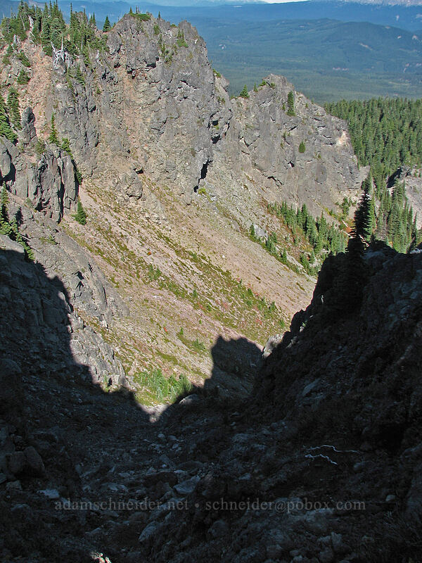 the east chute leading down from Lemei Rock [Lemei Rock, Indian Heaven Wilderness, Skamania County, Washington]