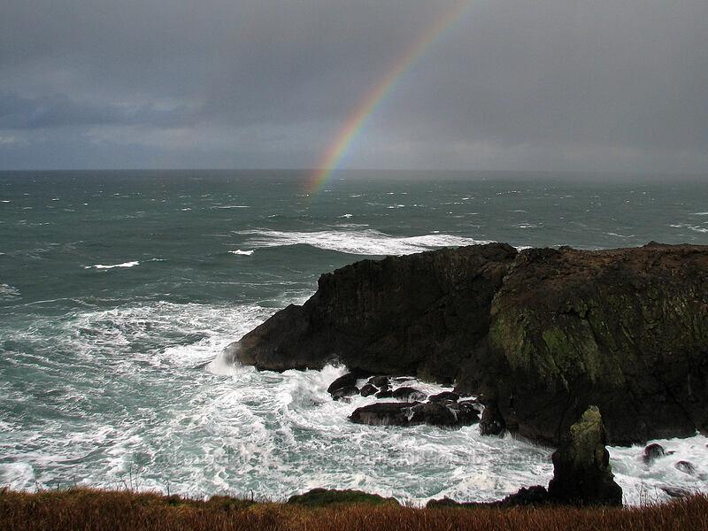 rainbow over Colony Rock [Yaquina Head, Lincoln County, Oregon]