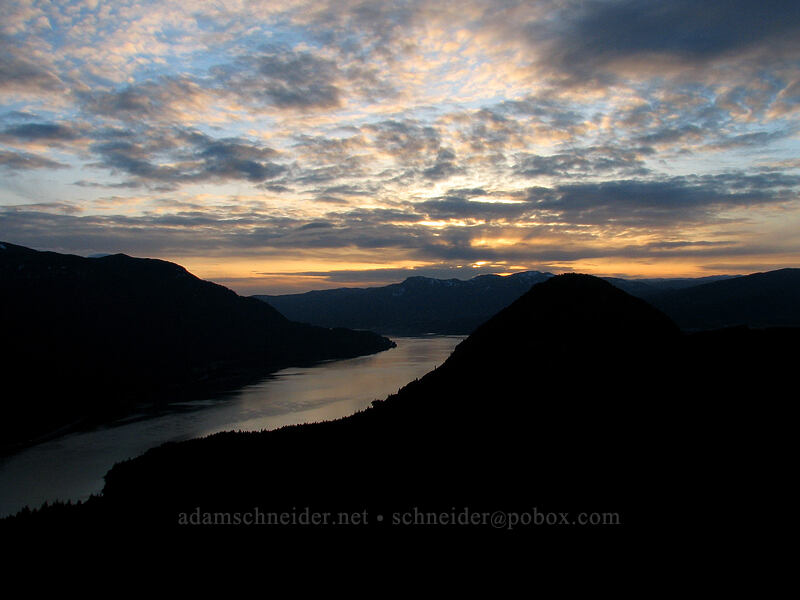 sunset over the Columbia River [Dog Mountain Trail, Gifford Pinchot National Forest, Skamania County, Washington]