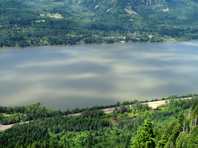 shadows of clouds on the Columbia River [Angel's Rest, Columbia River Gorge, Multnomah County, Oregon]