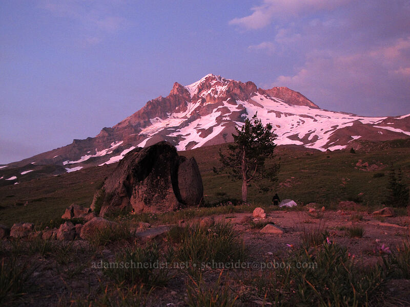 Split Rock at sunset [Paradise Park, Mt. Hood Wilderness, Clackamas County, Oregon]