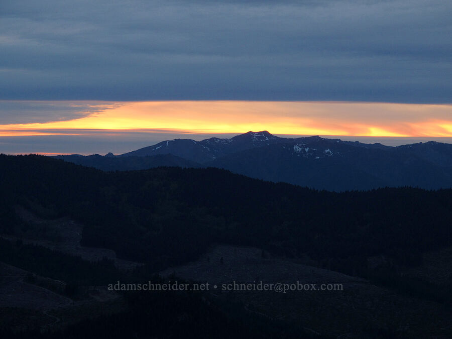 sunset over Silver Star Mountain [Table Mountain summit, Table Mountain NRCA, Skamania County, Washington]