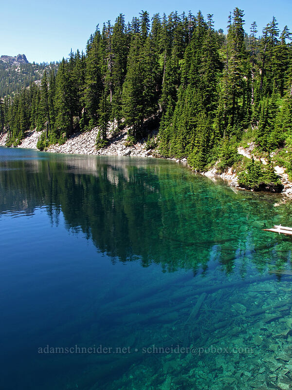shoreline of Snow Lake [High Lakes Trail, Alpine Lakes Wilderness, King County, Washington]