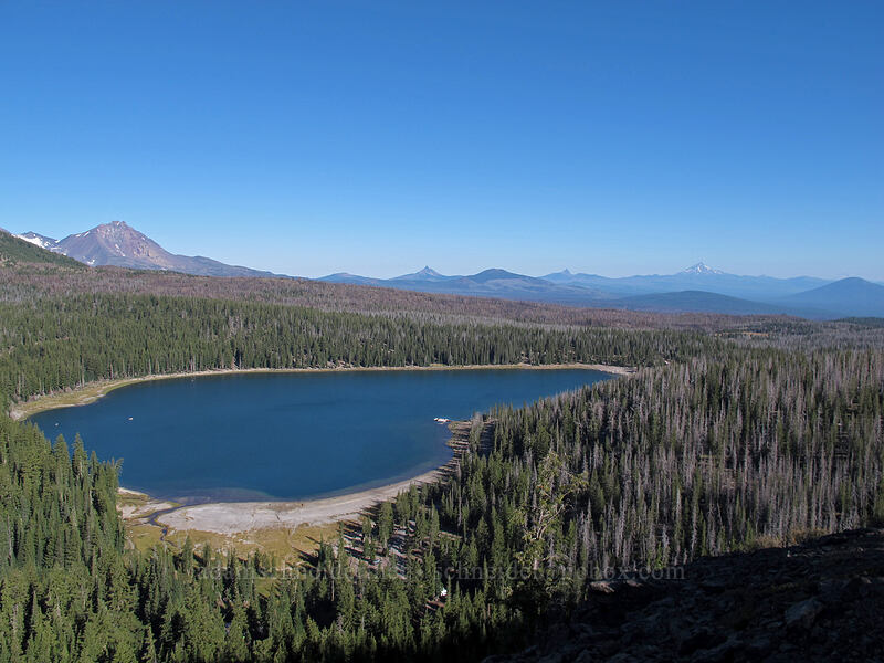 Three Creek Lake & lots of volcanoes [Tam McArthur Trail, Deschutes National Forest, Deschutes County, Oregon]
