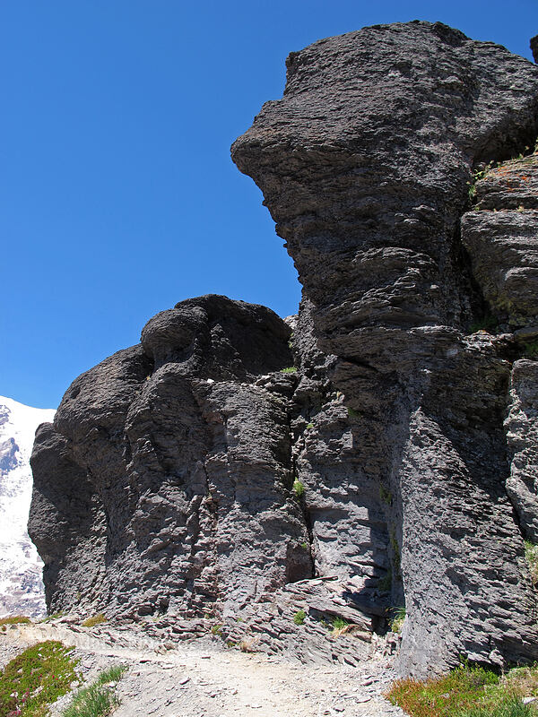 crags above the trail [Skyline Trail, Mount Rainier National Park, Pierce County, Washington]