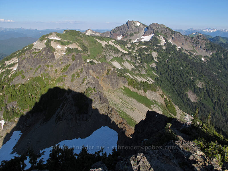 Foss Peak & Unicorn Peak [Pinnacle Peak summit, Mount Rainier National Park, Lewis County, Washington]
