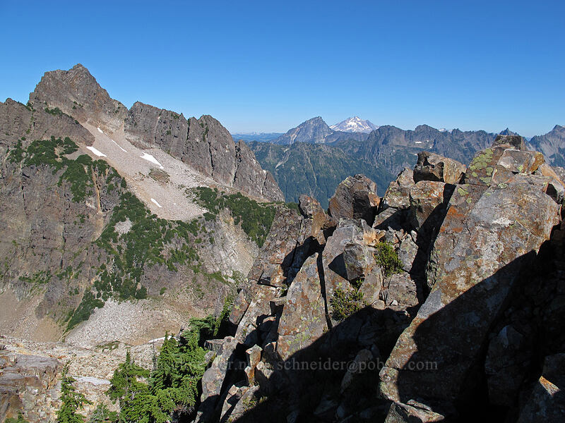 Del Campo Peak, Sloan Peak, & Glacier Peak [Gothic Peak summit, Morning Star NRCA, Snohomish County, Washington]