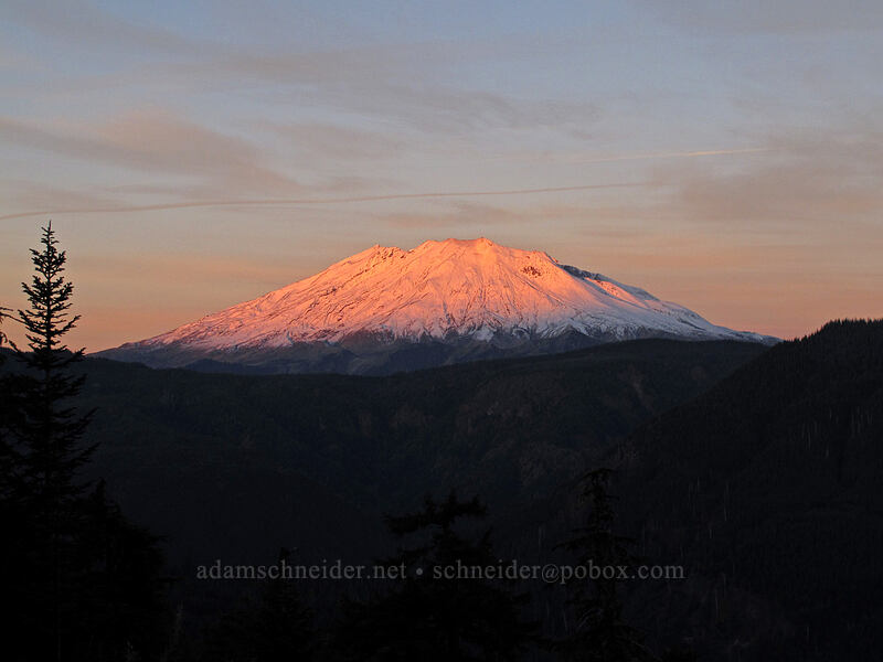 Mt. St. Helens at sunrise [Forest Road 25, Gifford Pinchot National Forest, Skamania County, Washington]