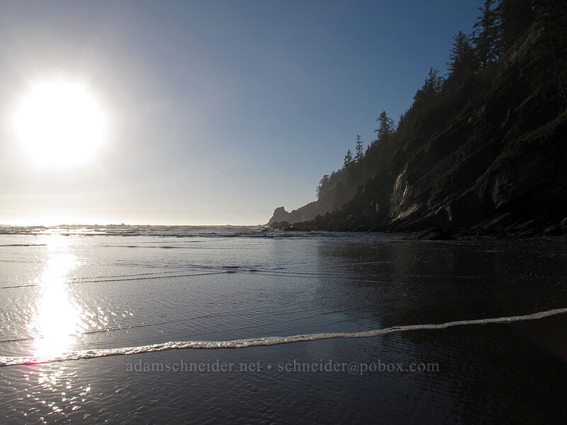 Cape Falcon & late afternoon sun [Short Sands Beach, Oswald West State Park, Tillamook County, Oregon]