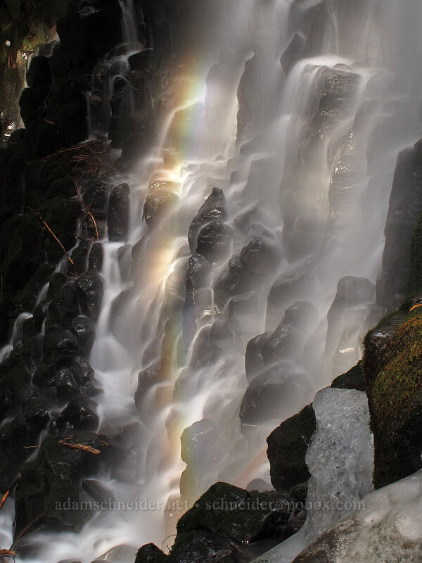 rainbow in the waterfall [Ramona Falls, Mt. Hood Wilderness, Clackamas County, Oregon]