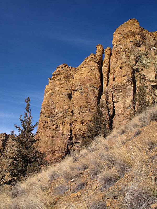 Kiss of the Lepers [Mesa Verde Trail, Smith Rock State Park, Deschutes County, Oregon]