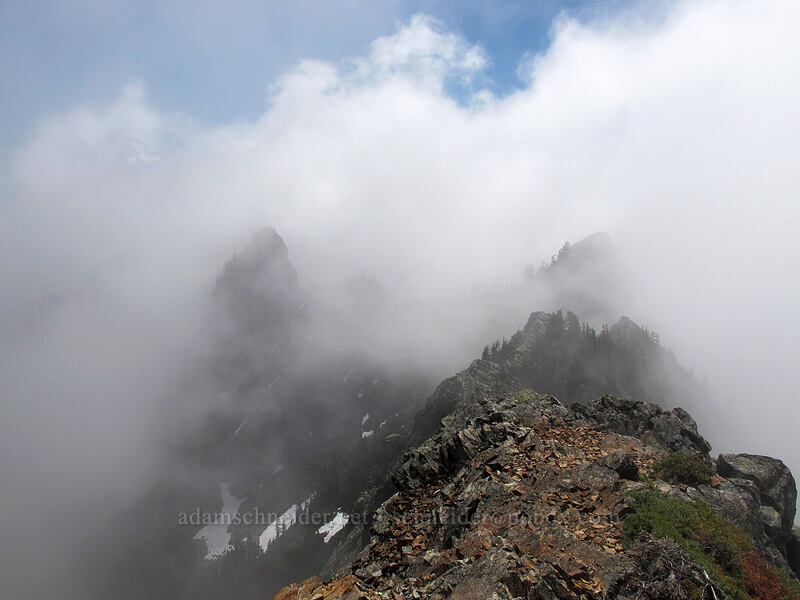 clouds surrounding Kendall Peak [Kendall Peak, Alpine Lakes Wilderness, King County, Washington]