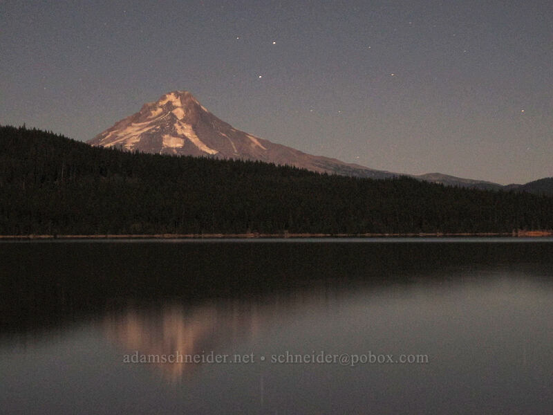 Mt. Hood in the moonlight [Hoodview Campground, Mt. Hood National Forest, Clackamas County, Oregon]
