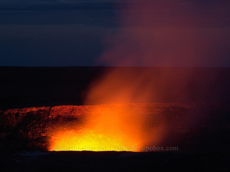 glow from lava in Halema'uma'u Crater [Jaggar Museum, Hawaii Volcanoes National Park, Big Island, Hawaii]
