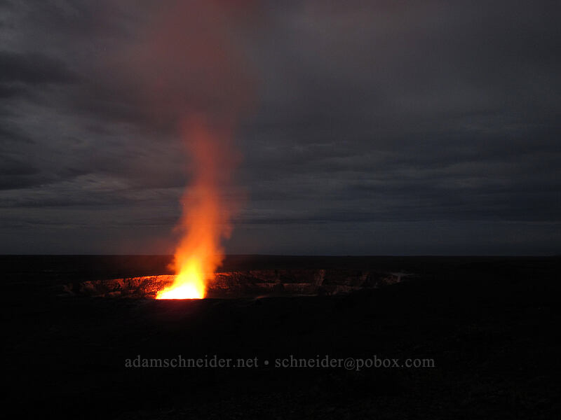 glow from lava in Halema'uma'u Crater [Jaggar Museum, Hawaii Volcanoes National Park, Big Island, Hawaii]