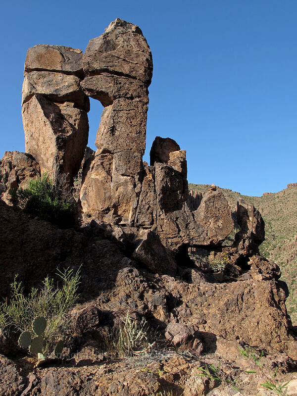 hoodoos [Siphon Draw Trail, Superstition Wilderness, Pinal County, Arizona]