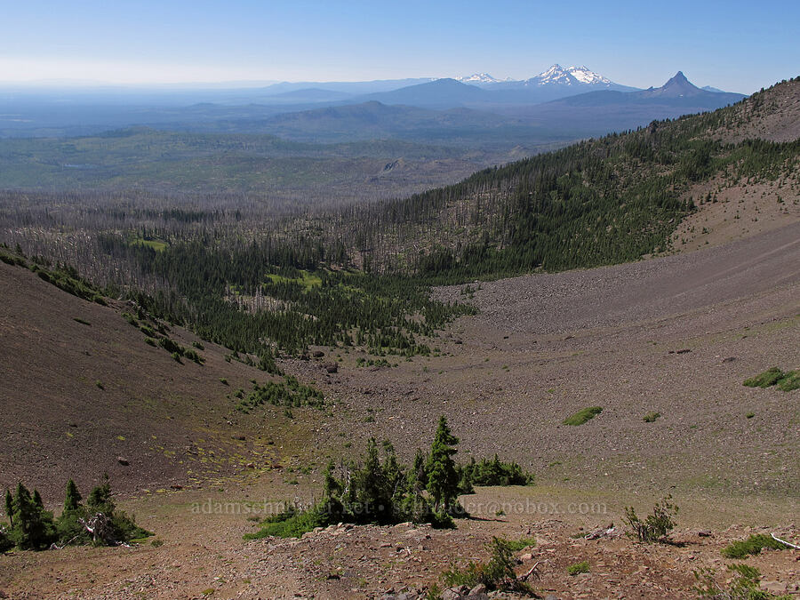view to the south [Three-Fingered Jack's east ridge, Mt. Jefferson Wilderness, Jefferson County, Oregon]