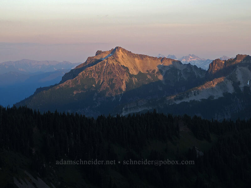 Stevens Peak at sunset [Skyline Trail, Mt. Rainier National Park, Pierce County, Washington]