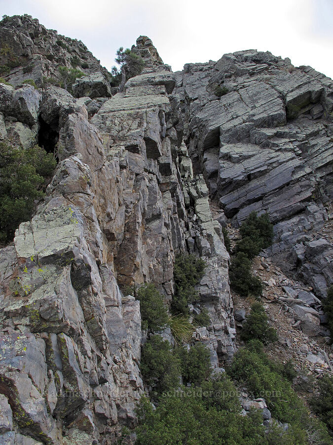 cliff below the chute [Brown's Trail, Tonto National Forest, Gila County, Arizona]