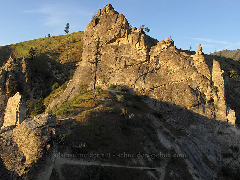 Dinosaur Tower & Sunset Slab [Peshastin Pinnacles State Park, Chelan County, Washington]