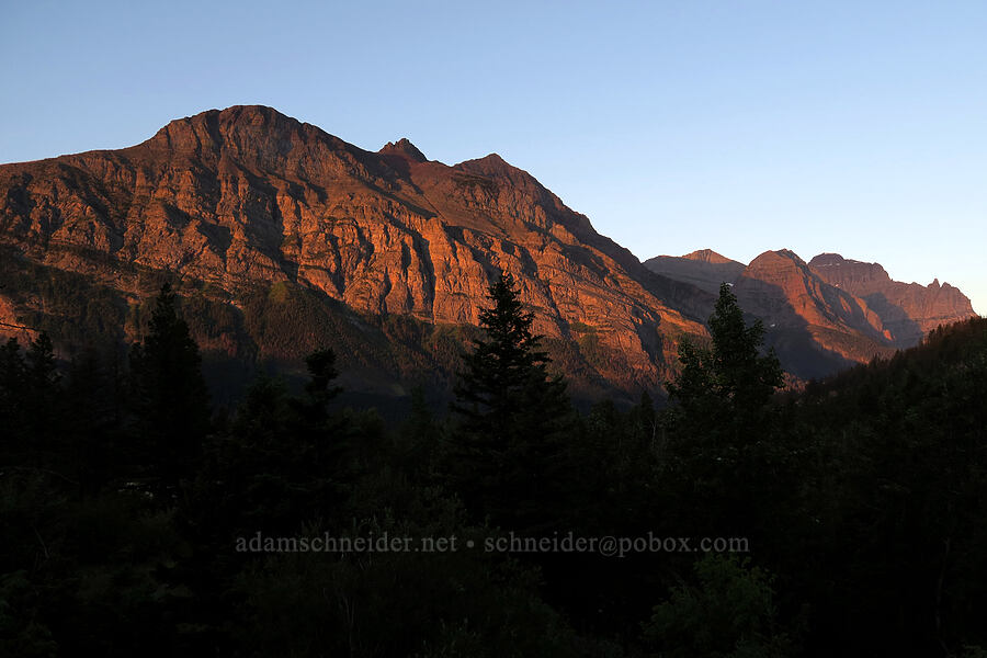 sunrise on Red Eagle Mountain [Rising Sun, Glacier National Park, Glacier County, Montana]
