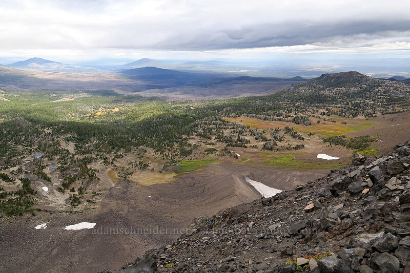 view to the northeast [Broken Top climber's trail, Three Sisters Wilderness, Deschutes County, Oregon]